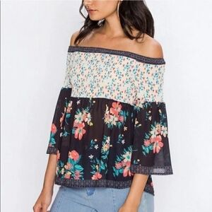 Anthropologie Floral Boho Top